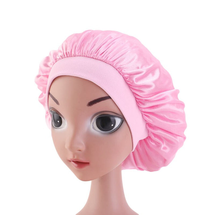 Pink Kids Silky Wide Band Bonnet