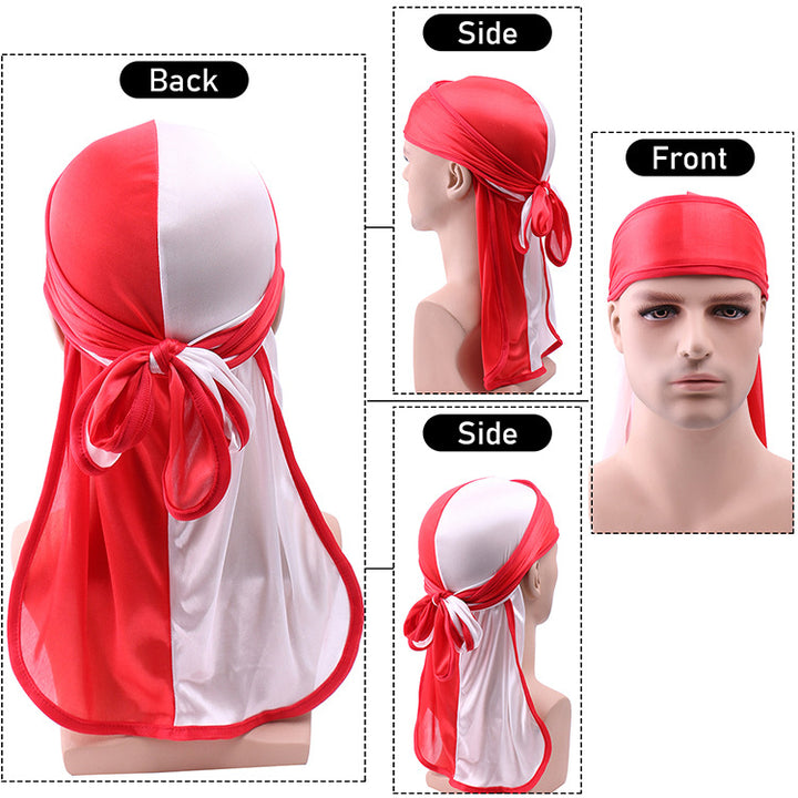 Red &amp; White Two Tone Silky Durag
