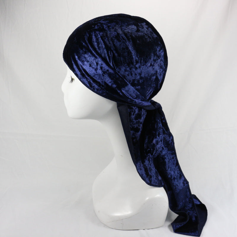 Navy Blue Luxury Velvet Durag