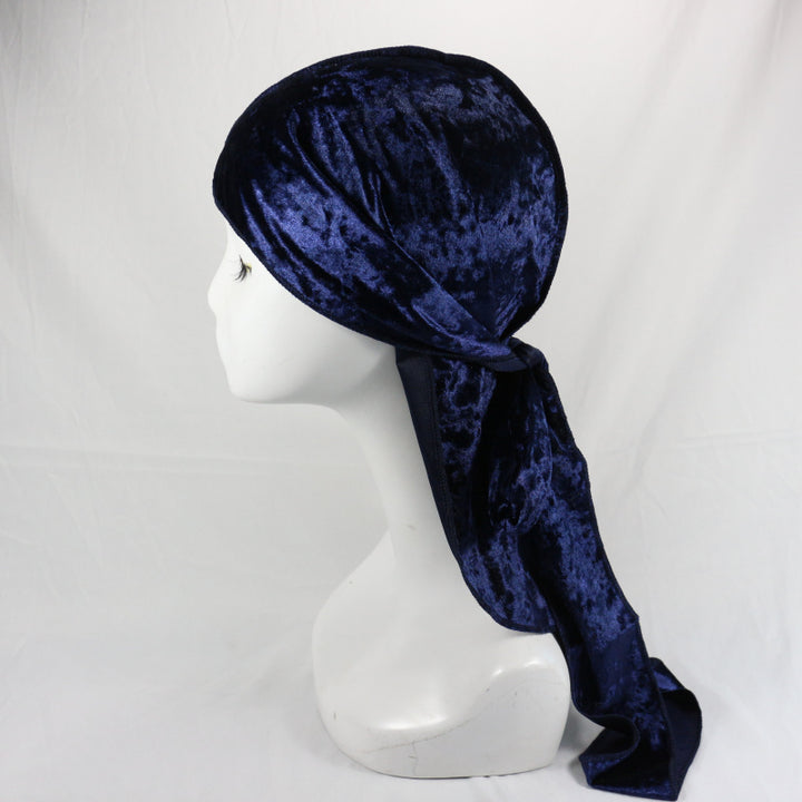 Navy Blue Luxury Velvet Durag