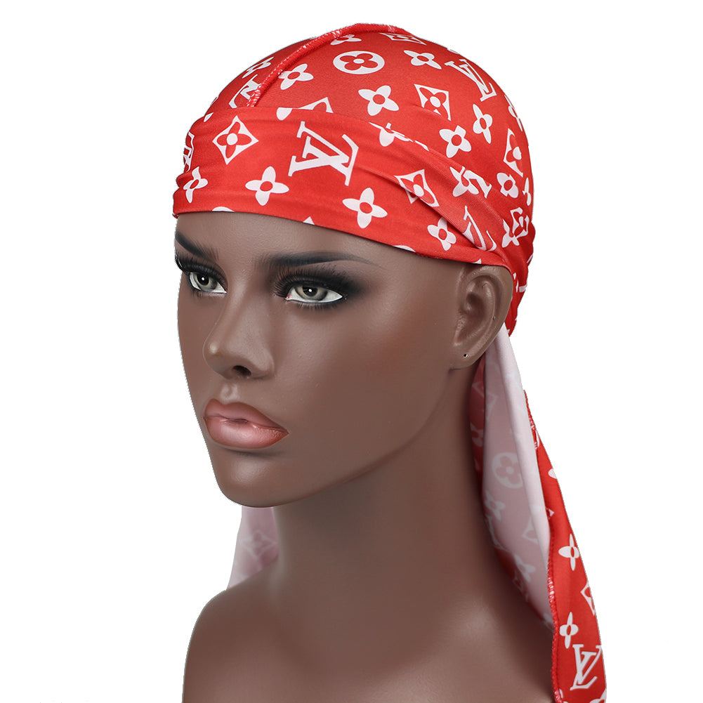 Red And White LV Designer Bonnet  Type 4 hair, Afro hairstyles