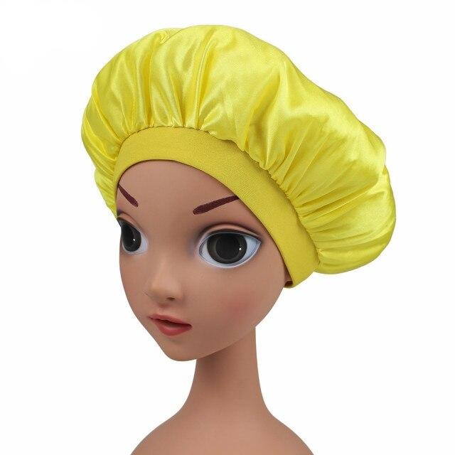 Yellow Kids Silky Wide Band Bonnet