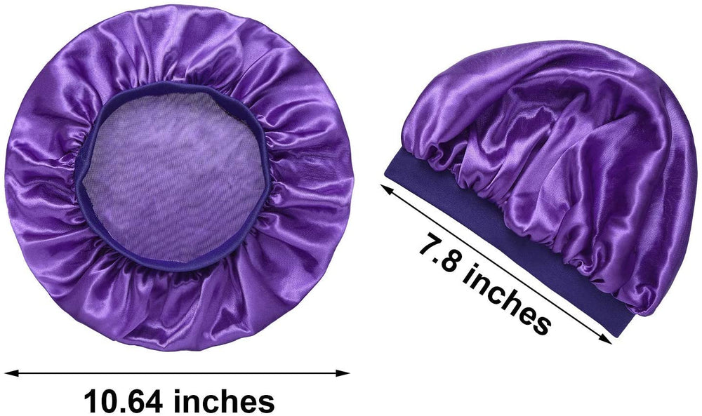 Navy Blue Kids Silky Wide Band Bonnet