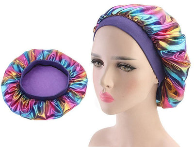 Multicolour #6 Shiny Silk Bonnet - Taelor Boutique