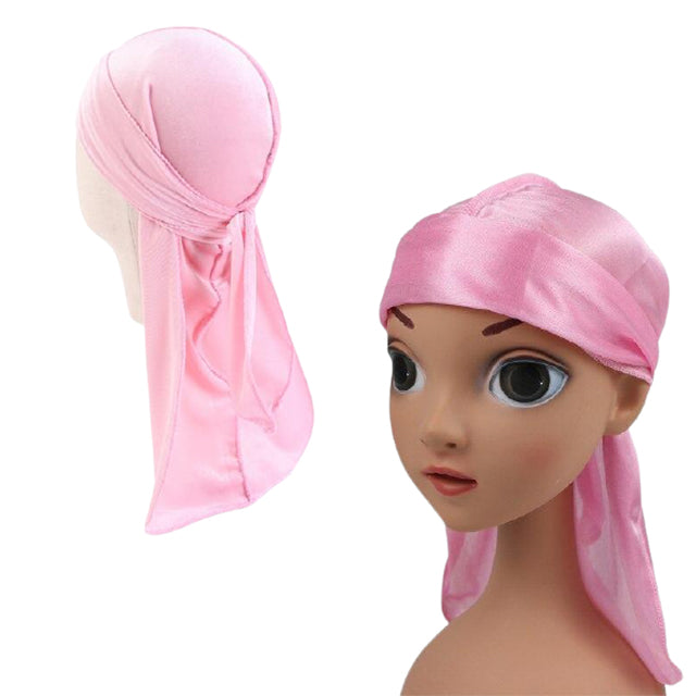 Pink Kids Silky & Velvet Durag Set