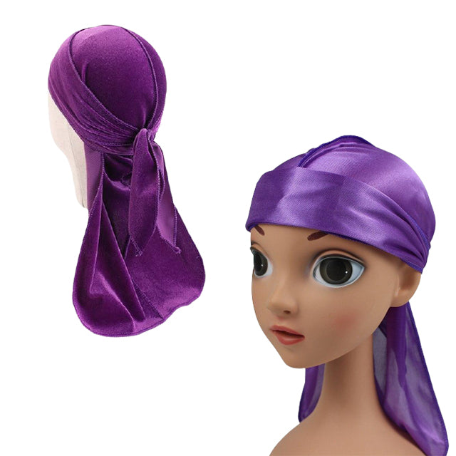 Purple Kids Silky & Velvet Durag Set