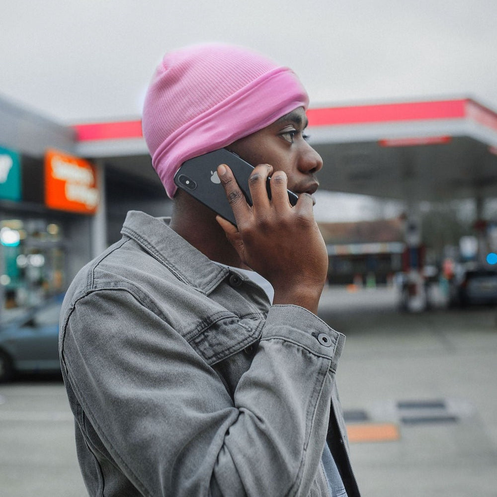 Pink Satin Lined Beanie