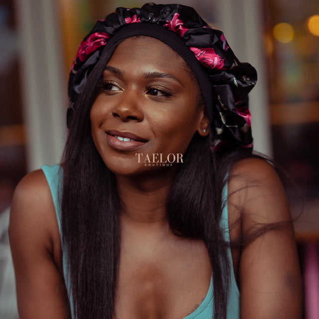 Extra Large Floral Silk Bonnet