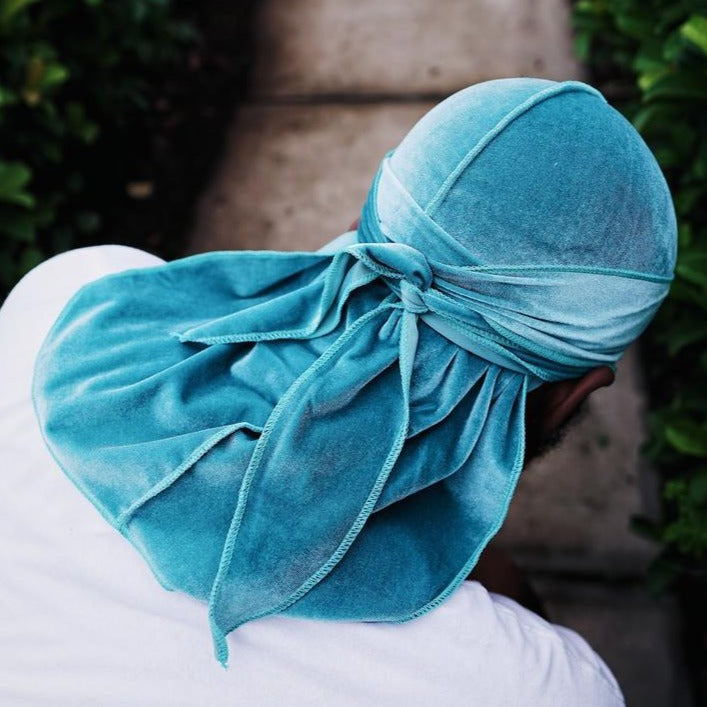 Sky Blue Velvet Durag