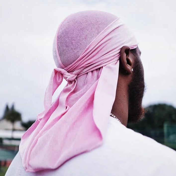 Pink Bandana Wave Cap Light Pink Velvet Durag