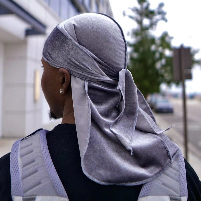 Grey Velvet Durag