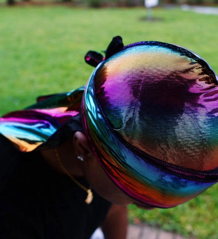 Multicolour #2 Shiny Durag & Extra Large Bonnet Set