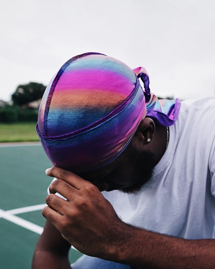 Multicolour #3 Shiny Silk Durag & Extra Large Bonnet Set