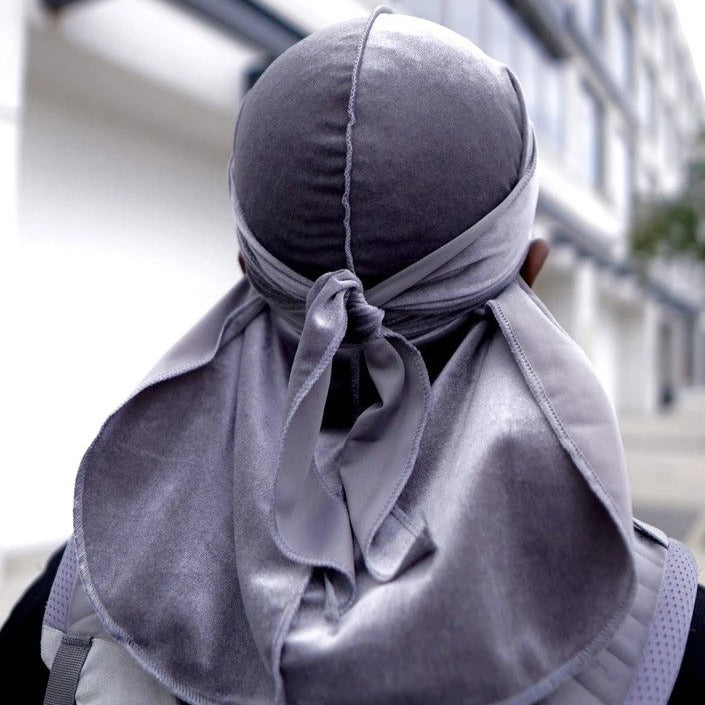 Grey Velvet Durag