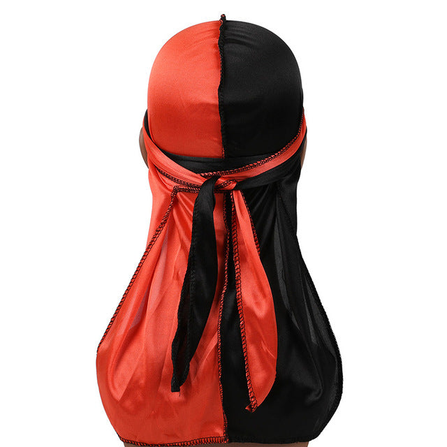 Orange & Black Two Tone Silky Durag