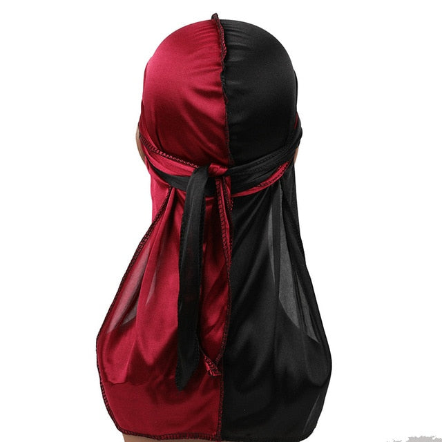 Burgundy & Black Two Tone Silky Durag