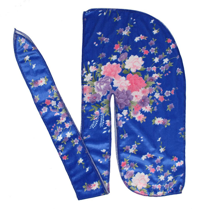 Blue Velvet Floral Durag