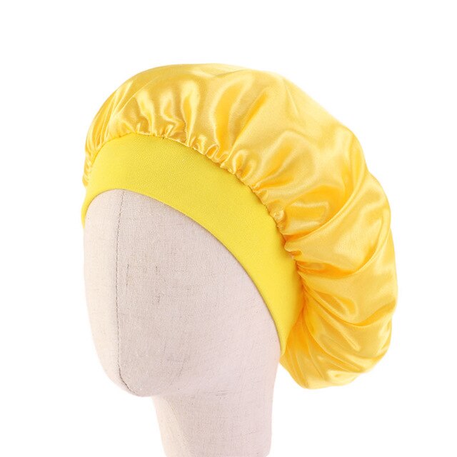 Yellow Kids Silky Wide Band Bonnet