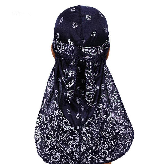 Navy Blue Silky Bandana Durag - Taelor Boutique