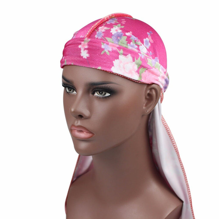 Pink Velvet Floral Durag
