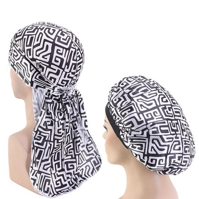 African Print #1 Silky Durag And Bonnet Set - Taelor Boutique