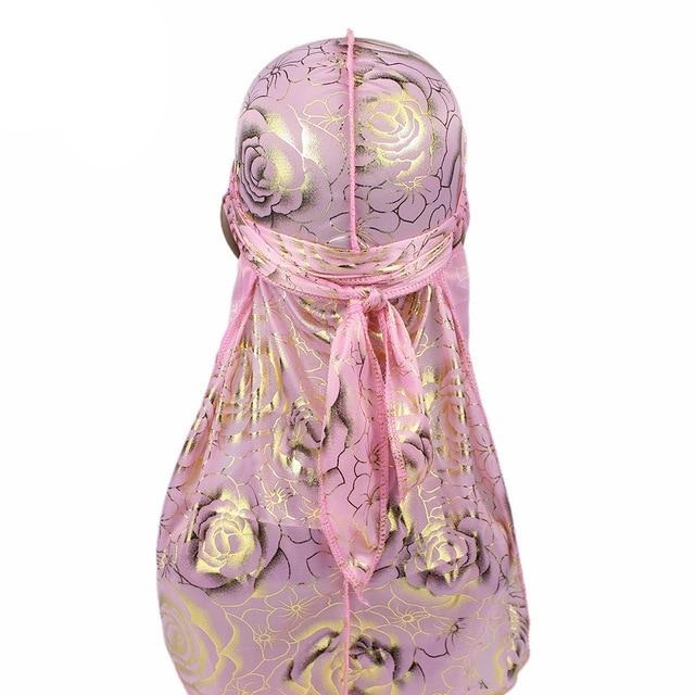 Pink Rose Print Silky Durag - Taelor Boutique
