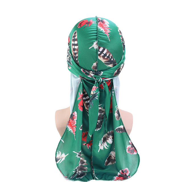 Green Feather Silky Durag