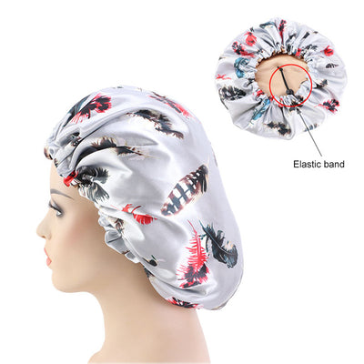 Reversible Grey Feather Silky Bonnet - Taelor Boutique