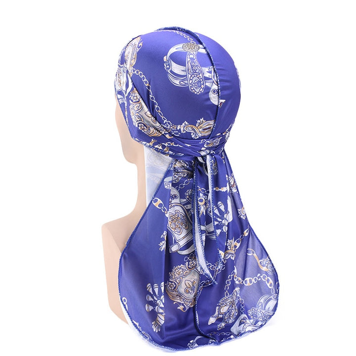 Royal Blue Chains Silky Durag - Taelor Boutique
