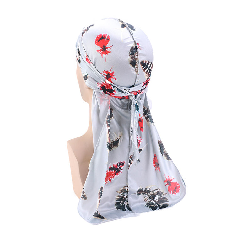 Grey Feather Silky Durag - Taelor Boutique
