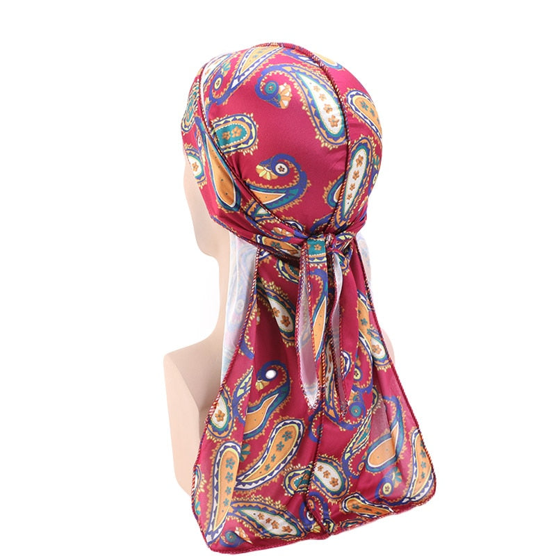 Wine Red Paisley Silky Durag - Taelor Boutique