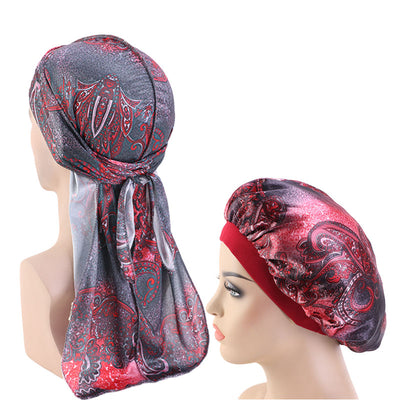 Silky Paisley #1 Durag & Bonnet Set - Taelor Boutique