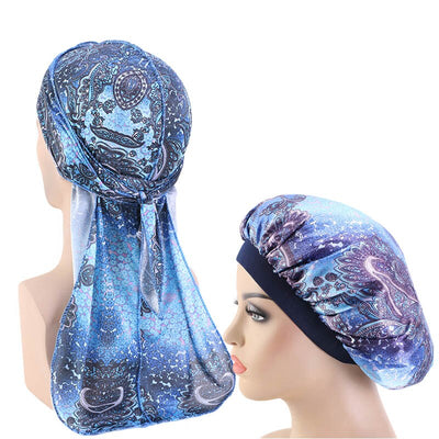 Silky Paisley #5 Durag & Bonnet Set - Taelor Boutique