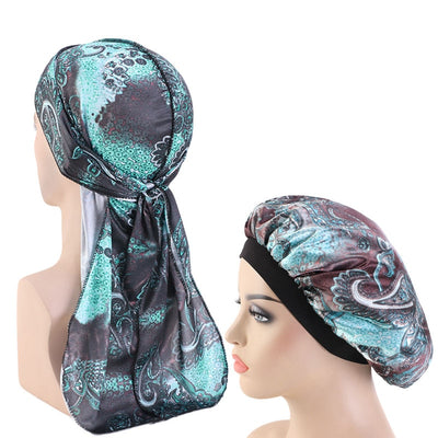 Silky Paisley #3 Durag & Bonnet Set - Taelor Boutique