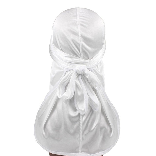 White Silk Durag w/ White Lining