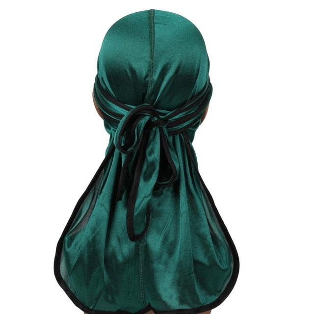 Green Silk Durag w/ Black Lining