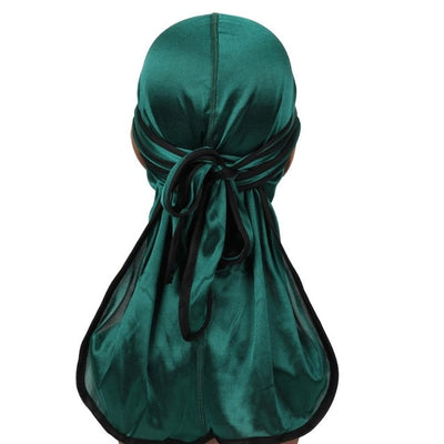 Green Silk Durag w/ Black Lining - Taelor Boutique