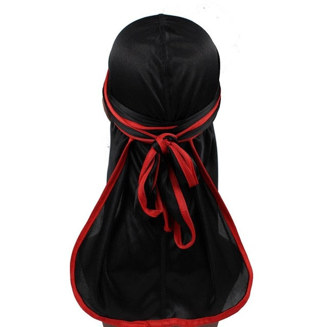 Black Silk Durag w/ Red Lining