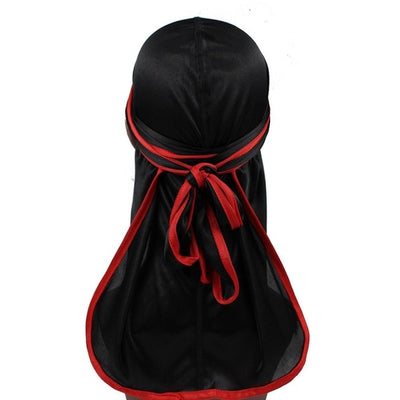 Black Silk Durag w/ Red Lining - Taelor Boutique