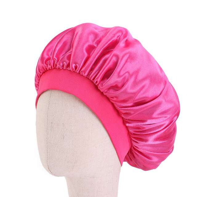 Hot Pink Kids Silky Wide Band Bonnet