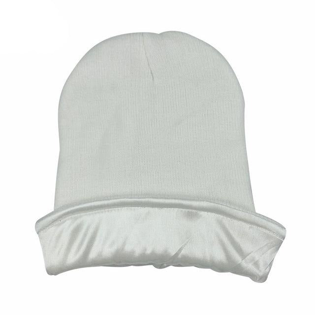 White Satin Lined Beanie