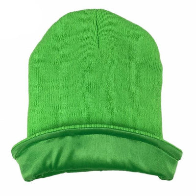 Green Satin Lined Beanie - Taelor Boutique
