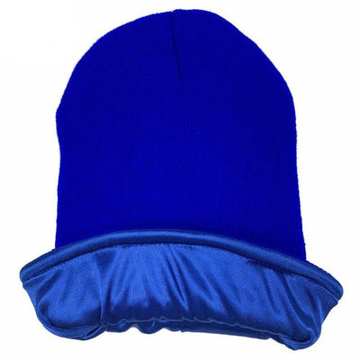 Royal Blue Satin Lined Beanie - Taelor Boutique