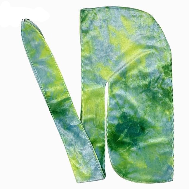 Green Tie Dye Velvet Durag