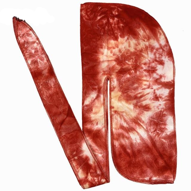 Red Tie Dye Velvet Durag
