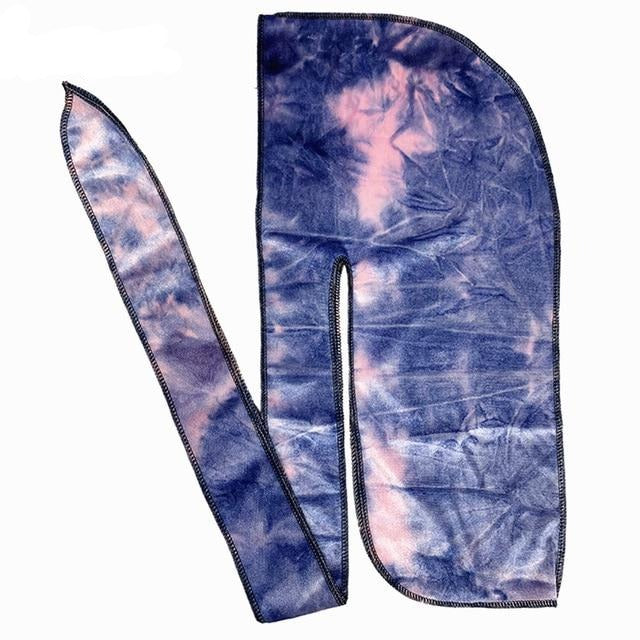 Blue Tie Dye Velvet Durag