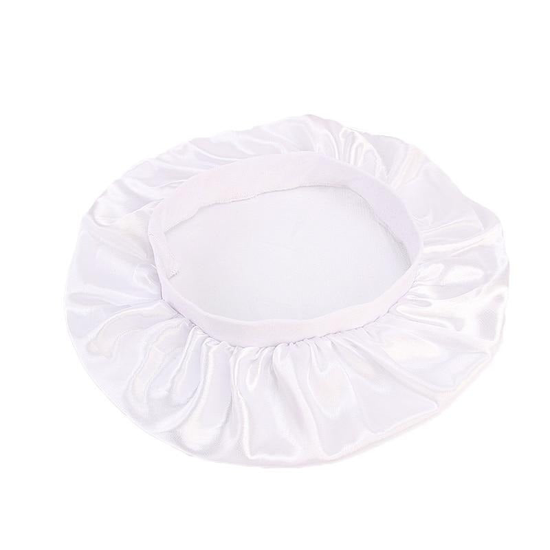 White Wide Band Silky Bonnet