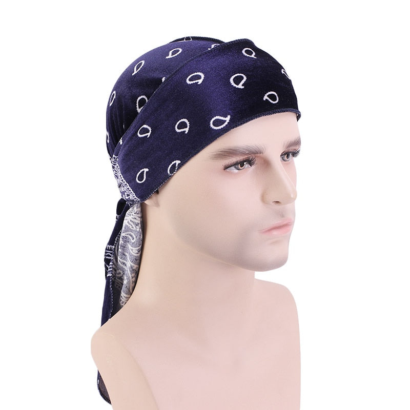 Navy Blue Velvet Bandana Durag *US ONLY*