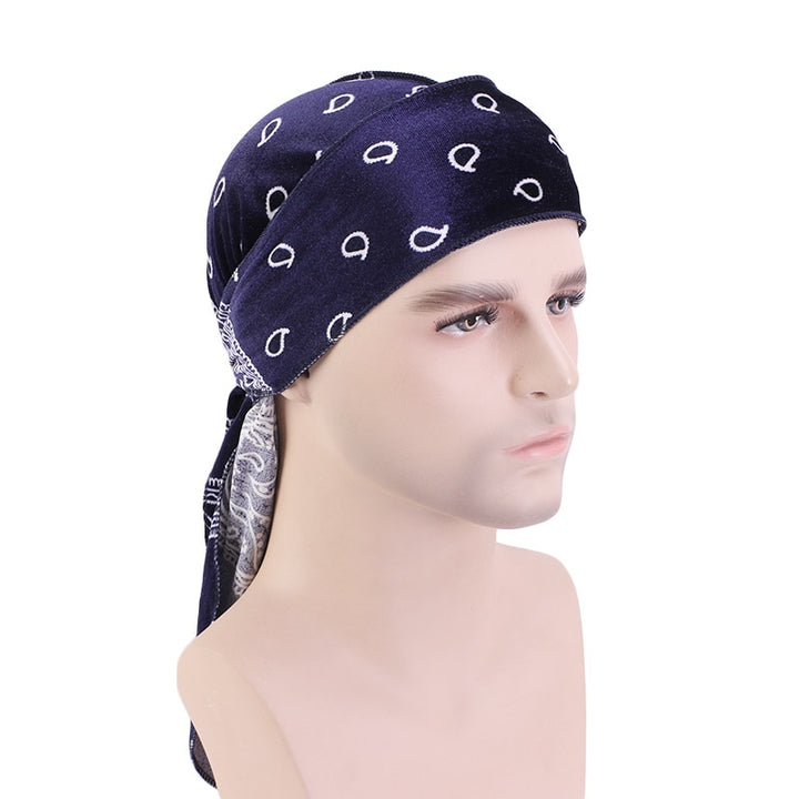 Navy Blue Velvet Bandana Durag *US ONLY*