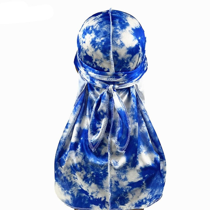 Blue Tie Dyed Silk Durag